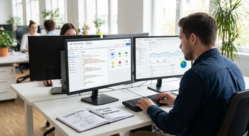 为什么每个成功的数字营销策略都离不开Tag Manager Setup？这不是一句空话，而是经过无数实操验证的真理。标签管理器设置、代码管理、事件跟踪，这些词汇第二张图