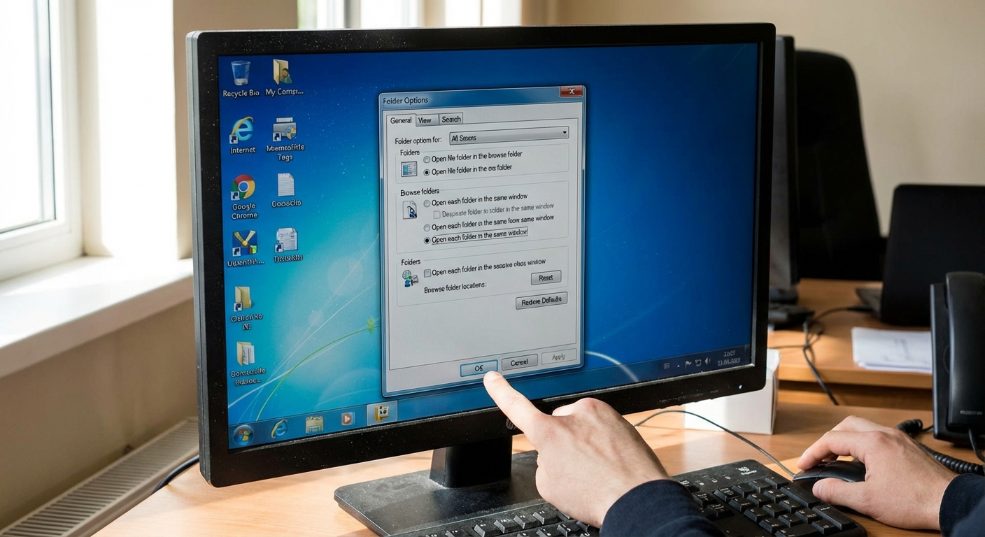 windows 7中打开文件夹会重新打开一个窗口的问题的解决第一张图