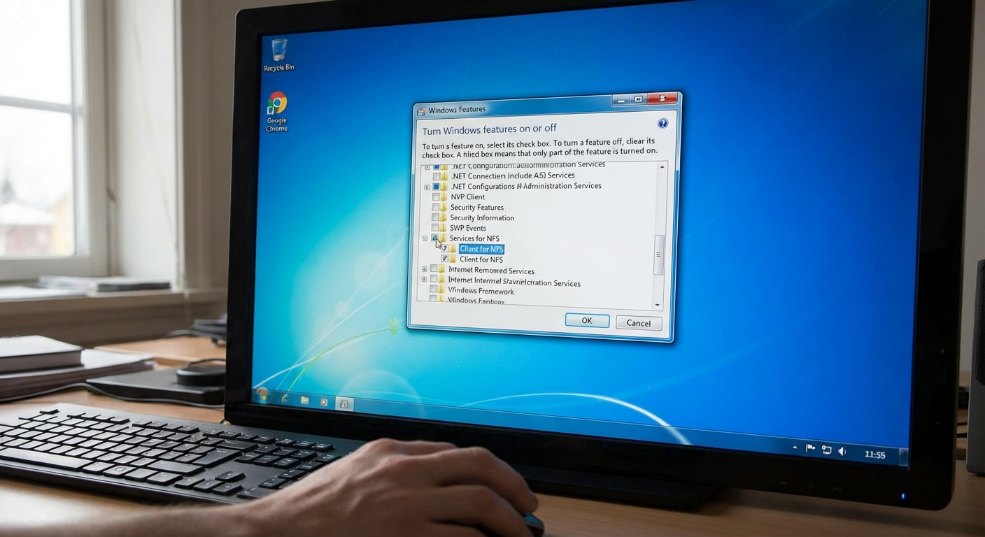 在windows 7 中使用NFS 共享的实现方法第一张图