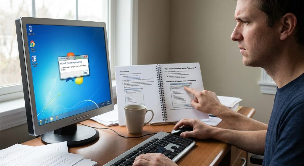 visio在windows 7下自动关闭的问题的解决方法第一张图