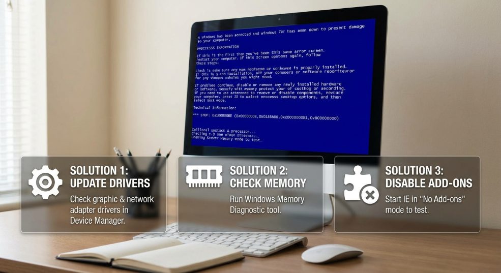windows 7打开浏览器网页时出现蓝屏报错1000008E如何解决? 三种 windows 7打开浏览器网页时出现蓝屏报错1000008E如何解决? 三种第二张图