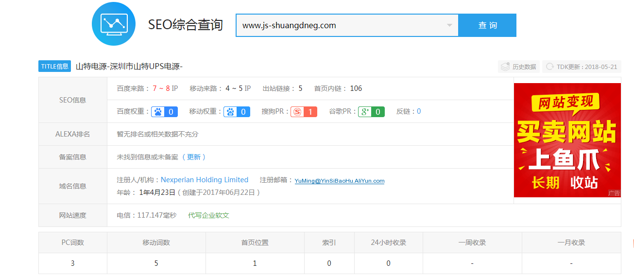 山特UPS电源网站内部优化案例(图2)