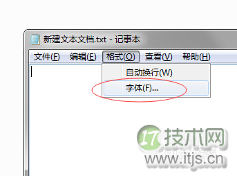 windows 7系统记事本字体怎么更换？(图3)