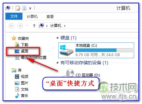 windows 7系统中资源管理器左栏“桌面”快捷方式丢失了怎么办？(图1)