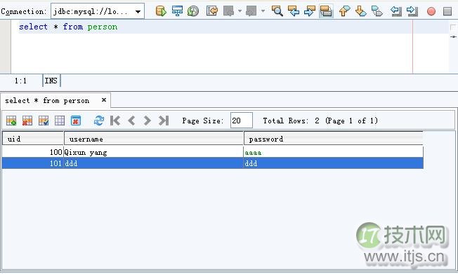 使用Netbeans操作MySQL数据库(图5) 数据显示框