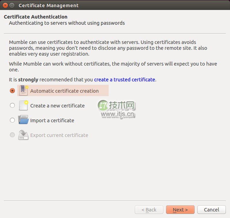 游戏玩家的福音:在 Ubuntu 上安装开源 VoIP 应用 Mumble(图9) 游戏玩家的福音:在 Ubuntu 上安装开源 VoIP 应用 Mumble