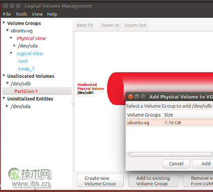 Ubuntu 上使用 LVM 轻松调整分区并制作快照(图5) Ubuntu 上使用 LVM 轻松调整分区并制作快照