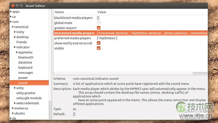 Ubuntu系统中的声音菜单怎么移除音乐播放器?(图2) Ubuntu系统中的声音菜单怎么移除音乐播放器?(图2)
